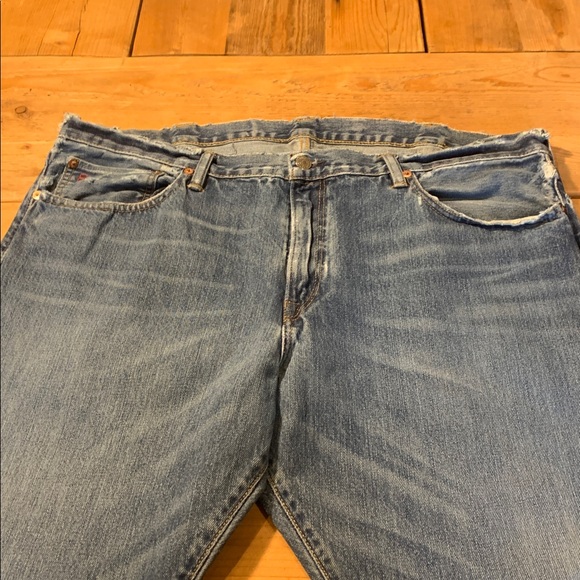 POLO Men’s Ralph Lauren Jeans 40x32 Slim Straight 018 GUC Fraying/Holes See Pic - Picture 4 of 16